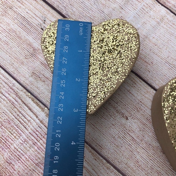 Gold Glitter Heart Paper Mache Boxes - Small DIY - Picture 4 of 6